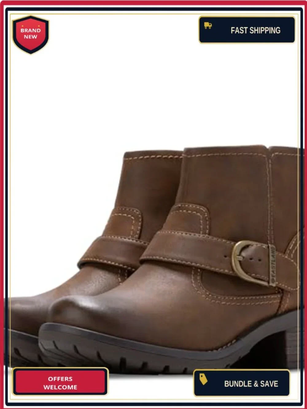 Eastland Peyton Women's Ankle Booties, Chelsea Boots with Back Zipper, Memory